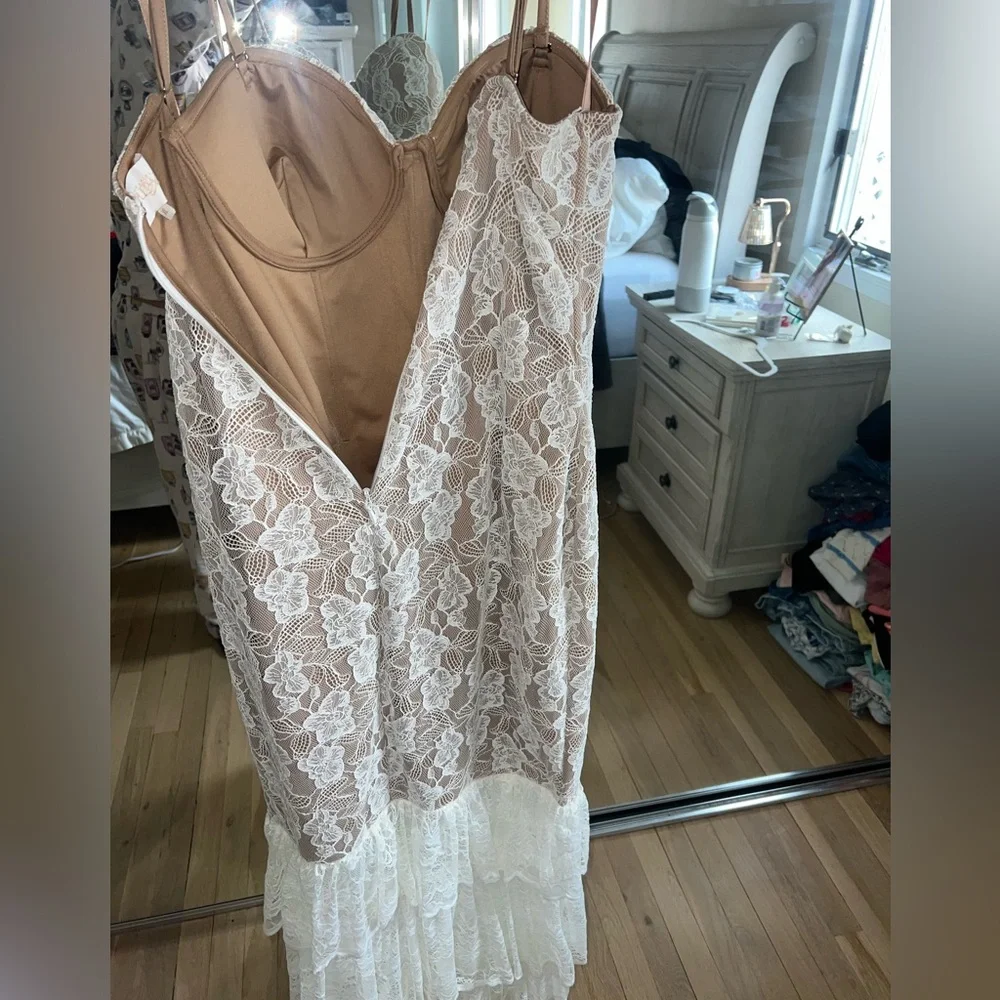 JLUXLABEL White Lace Strapless Maxi Dress - Picture 4 of 5